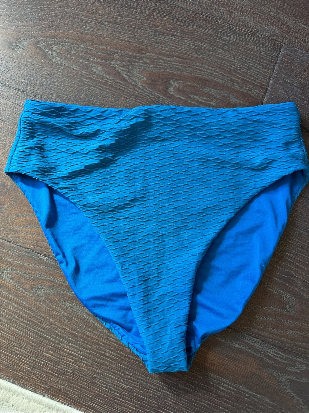 Victoria's Secret Textured High-Waist Swim Bottoms - Blue
